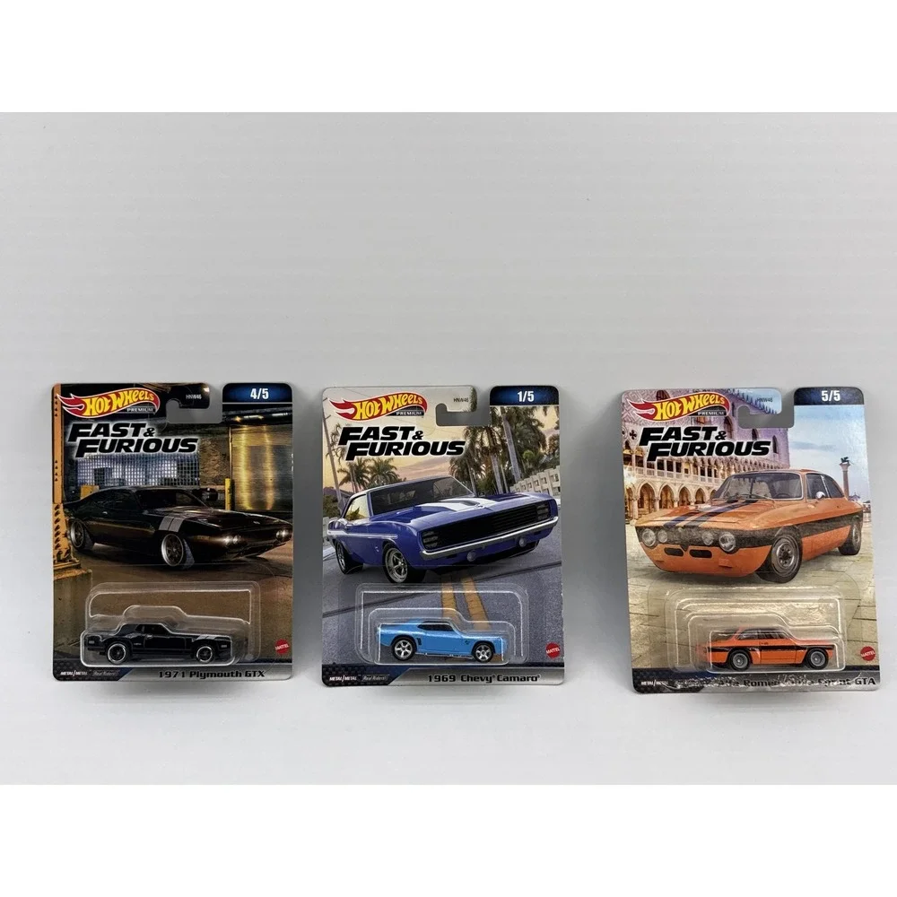 Hot Wheels Premium Fast Alfa Romeo Giulia Furious Diecast Car Orange Metal Set